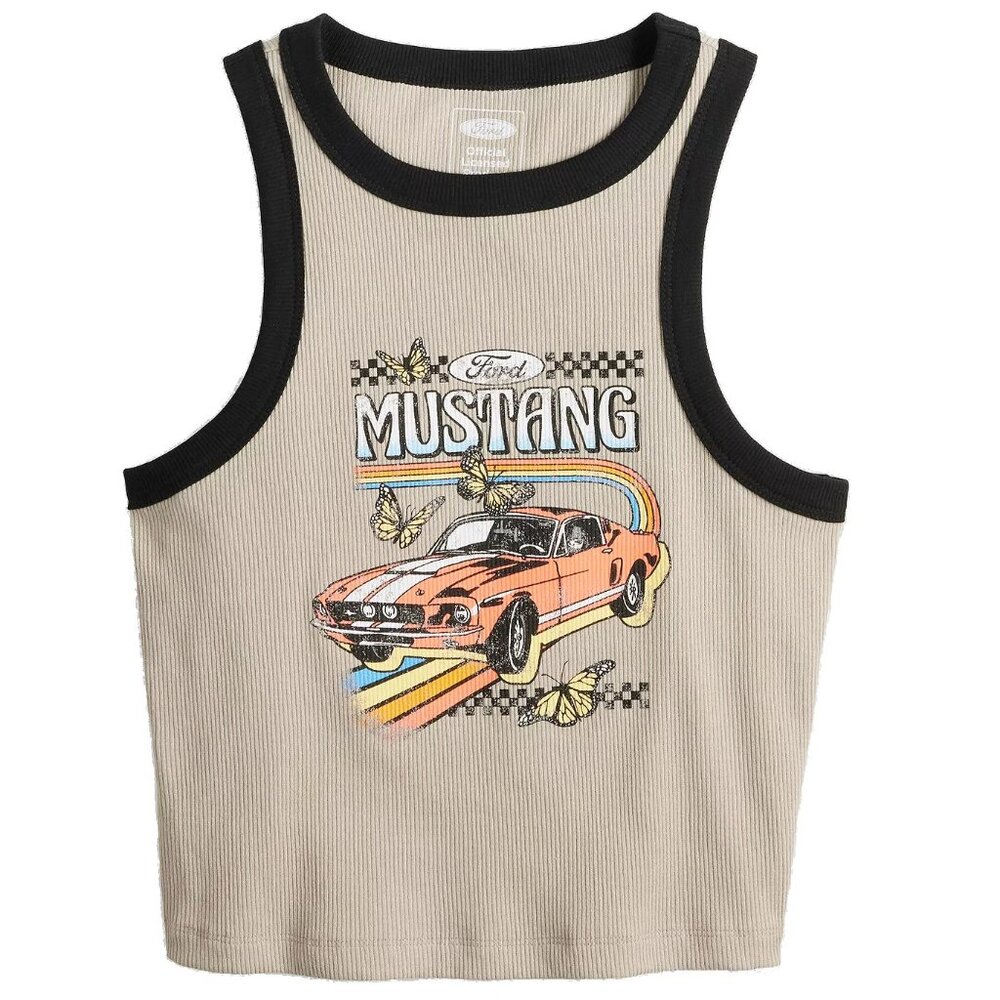 New! Ford Mustang Ribbed Tank Top T-Shirt